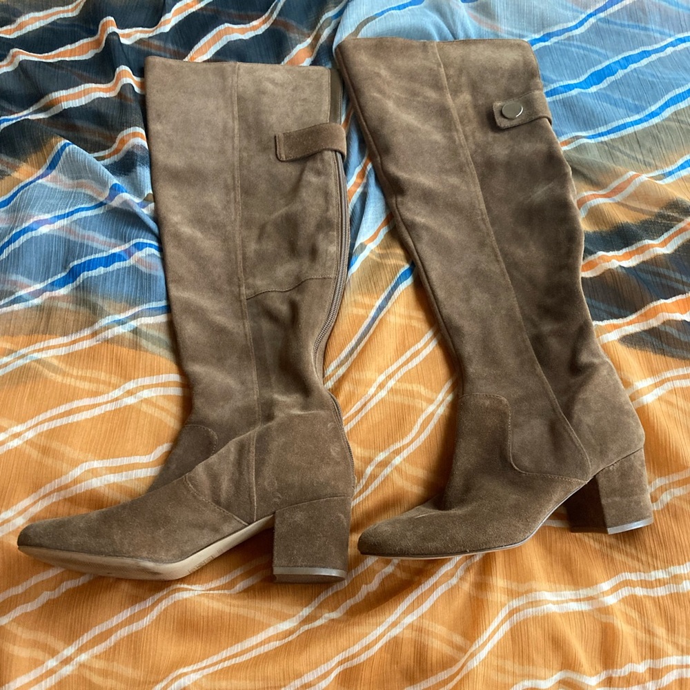 Up to the knee Suede Boots. Fits between  8.5 to 9.
